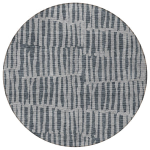 Homeroots 3' Stylish Beige And Tan Striped Washable Area Rug For Indoor And Outdoor Spaces, Durable Design 8' Round Polyester 581133