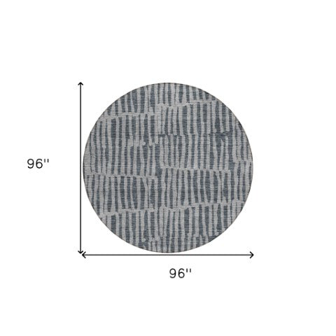 Homeroots 3' Stylish Beige And Tan Striped Washable Area Rug For Indoor And Outdoor Spaces, Durable Design 8' Round Polyester 581133