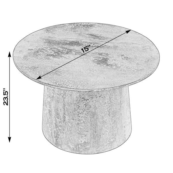 Butler Specialty Hattie Round Drum Coffee Table – Elegant Mango Wood Design With Rustic Charm For Any Room Decor Brown Mango Solids 5811342-butler
