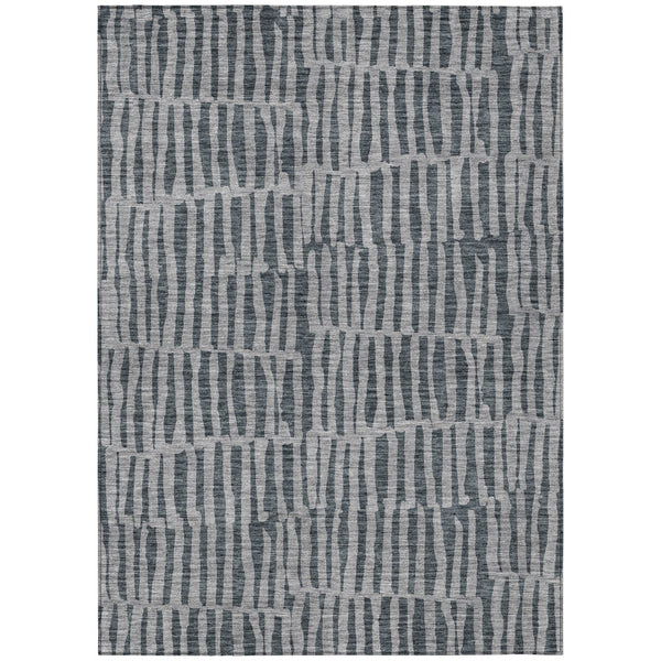 Homeroots 3' Stylish Beige And Tan Striped Washable Area Rug For Indoor And Outdoor Spaces, Durable Design 9' X 12' Polyester 581135