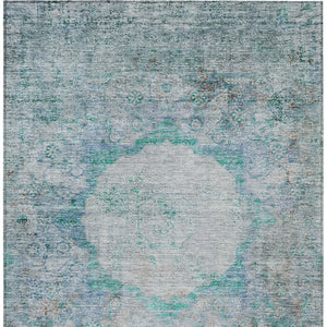 Homeroots 3' Gray Charcoal And Silver Oriental Washable Area Rug For Indoor Or Outdoor Spaces, Durable Design 3' X 5' Polyester 581161