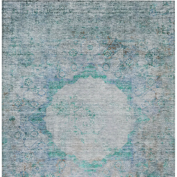 Homeroots 3' Gray Charcoal And Silver Oriental Washable Area Rug For Indoor Or Outdoor Spaces, Durable Design 3' X 5' Polyester 581161