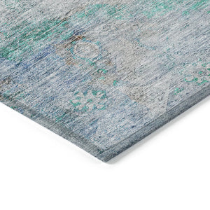 Homeroots 3' Gray Charcoal And Silver Oriental Washable Area Rug For Indoor Or Outdoor Spaces, Durable Design 8' X 10' Polyester 581164