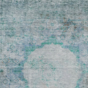 Homeroots 3' Gray Charcoal And Silver Oriental Washable Area Rug For Indoor Or Outdoor Spaces, Durable Design 8' X 10' Polyester 581164