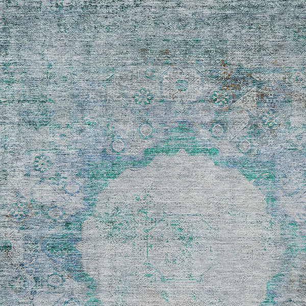 Homeroots 3' Gray Charcoal And Silver Oriental Washable Area Rug For Indoor Or Outdoor Spaces, Durable Design 8' X 10' Polyester 581164