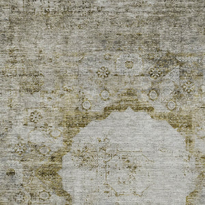 Homeroots 3' Gray Charcoal And Silver Oriental Washable Area Rug For Indoor Or Outdoor Spaces, Durable Design 3' X 5' Polyester 581167