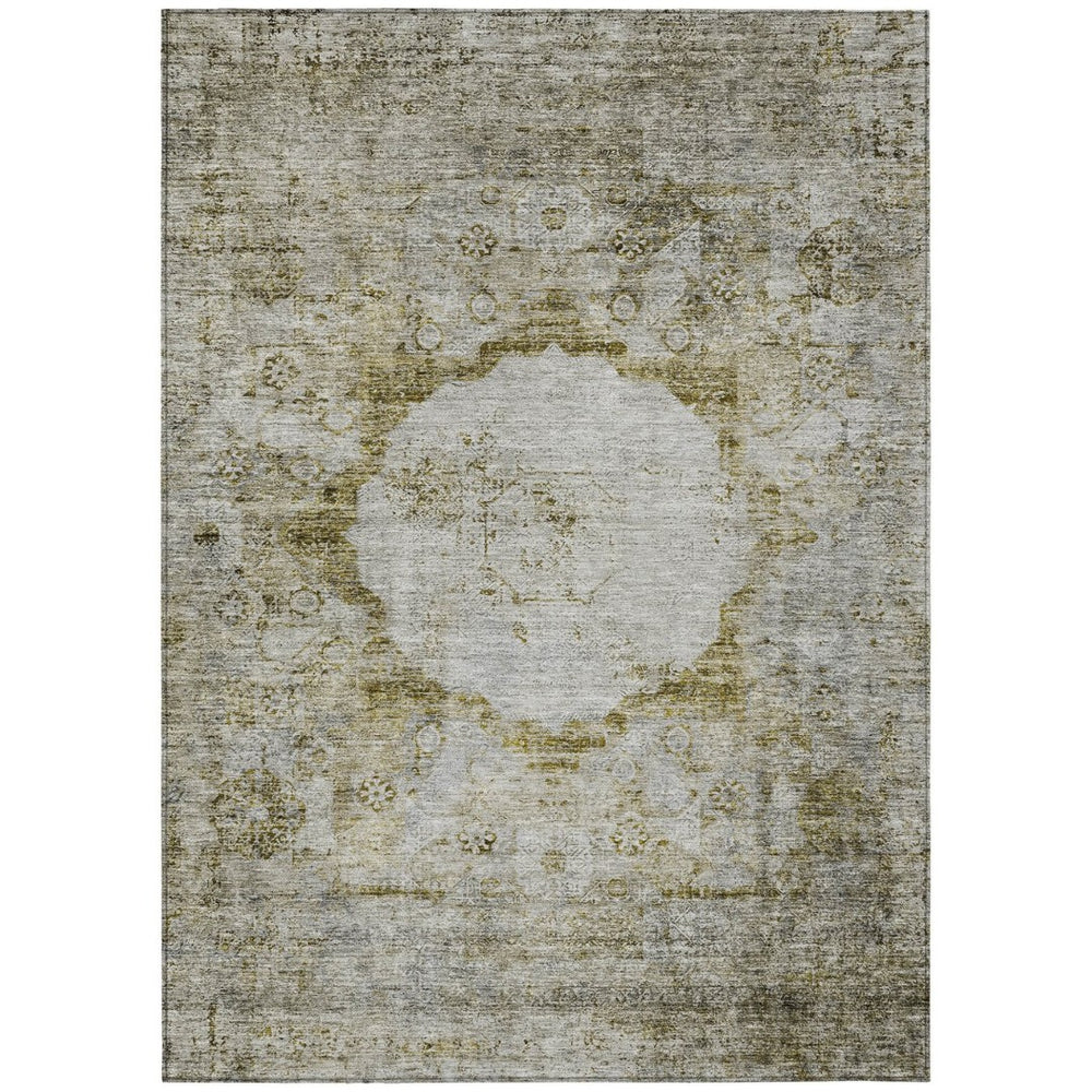 HomeRoots 9' Taupe Brown and Gray Oriental Area Rug - Stylish, Washable, Durable for Indoor & Outdoor Use 9' X 12' 581171