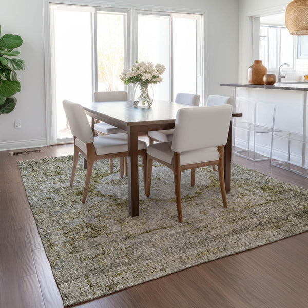 Homeroots 3' Gray Charcoal And Silver Oriental Washable Area Rug For Indoor Or Outdoor Spaces, Durable Design 9' X 12' Polyester 581171