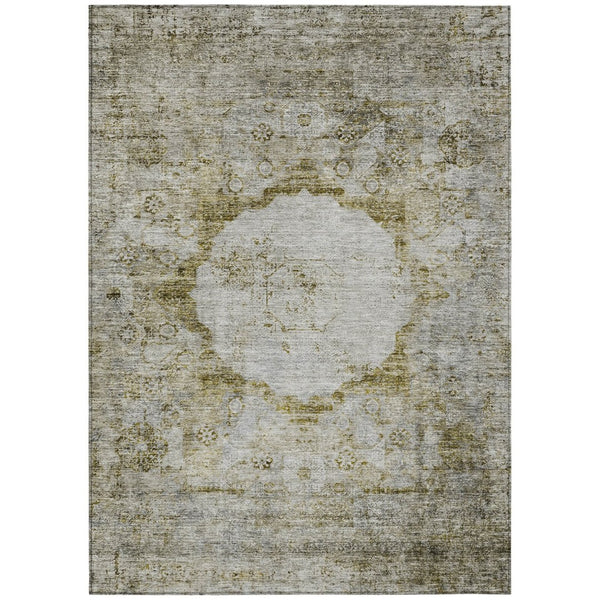 HomeRoots 5' Timeless Taupe Brown and Gray Oriental Area Rug - Washable, Durable Design for Indoor and Outdoor Use 10' X 14' 581172