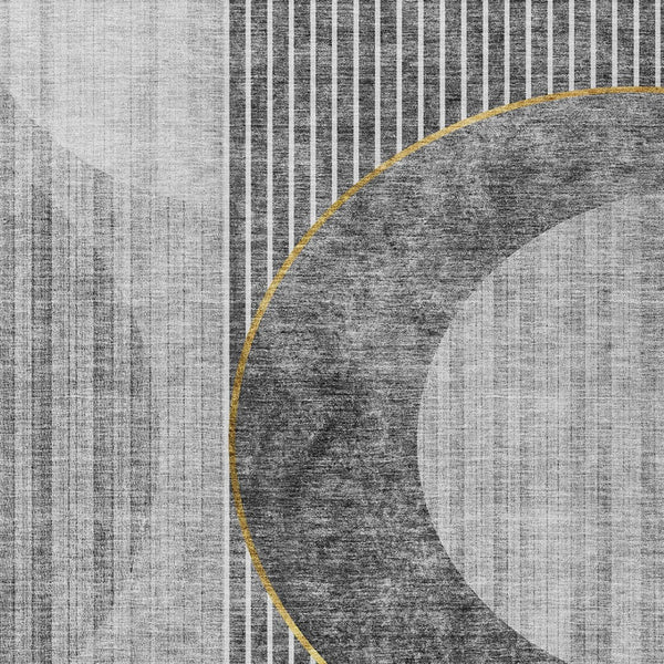 Homeroots 3' Stylish Denim Blue & Sky Blue Geometric Washable Indoor Outdoor Area Rug For Versatile Spaces 5' X 8' Polyester 581180