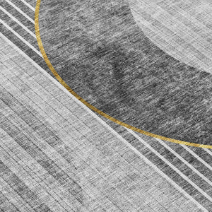 Homeroots 3' Stylish Denim Blue & Sky Blue Geometric Washable Indoor Outdoor Area Rug For Versatile Spaces 5' X 8' Polyester 581180