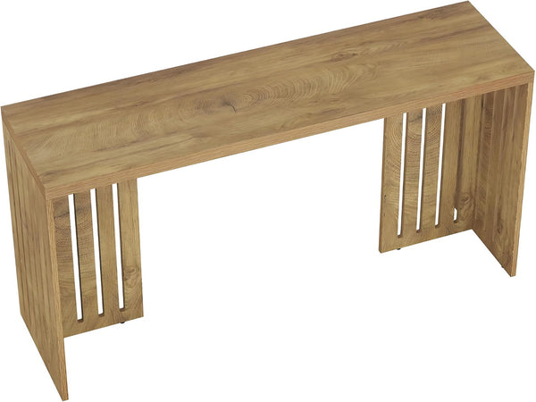 English Elm Wood Solid Fir Console Table Handcrafted Farmhouse Style for Entryway or Sofa T3971P447527