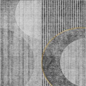 Homeroots 3' Stylish Denim Blue & Sky Blue Geometric Washable Indoor Outdoor Area Rug For Versatile Spaces 8' X 10' Polyester 581182