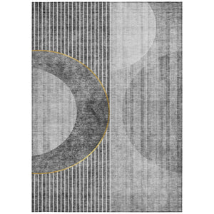 Homeroots 3' Stylish Denim Blue & Sky Blue Geometric Washable Indoor Outdoor Area Rug For Versatile Spaces 9' X 12' Polyester 581183