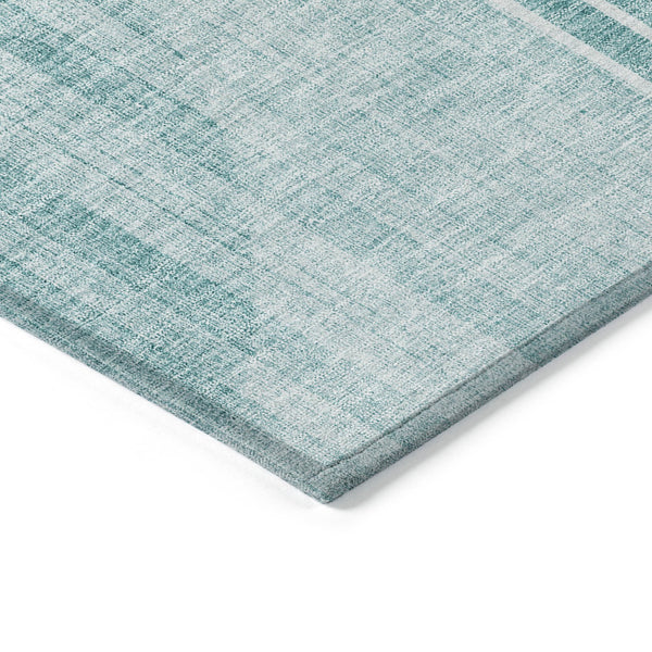 Homeroots 3' Stylish Denim Blue & Sky Blue Geometric Washable Indoor Outdoor Area Rug For Versatile Spaces 10' X 14' Polyester 581196