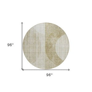 Homeroots 3' Stylish Denim Blue & Sky Blue Geometric Washable Indoor Outdoor Area Rug For Versatile Spaces 8' Round Polyester 581199