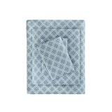 True North by Sleep Philosophy Cozy Flannel Casual Printed Sheet Set TN20-0247 Blue Geo