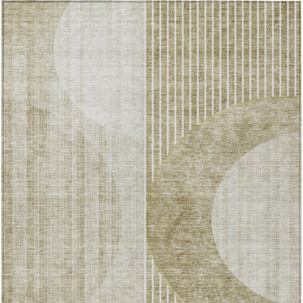 HomeRoots 9' Stylish Taupe Beige and Tan Geometric Washable Area Rug for Indoor and Outdoor Living Spaces 9' X 12' 581201