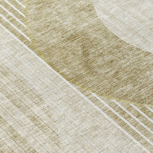 HomeRoots 9' Stylish Taupe Beige and Tan Geometric Washable Area Rug for Indoor and Outdoor Living Spaces 9' X 12' 581201
