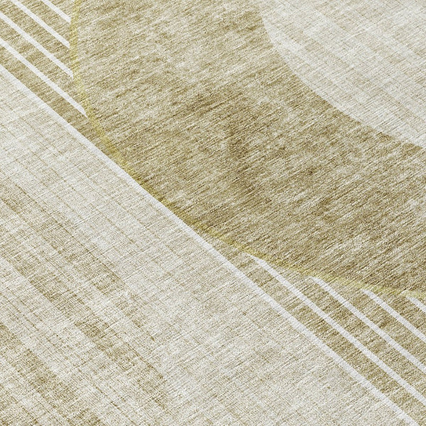 HomeRoots 9' Stylish Taupe Beige and Tan Geometric Washable Area Rug for Indoor and Outdoor Living Spaces 9' X 12' 581201