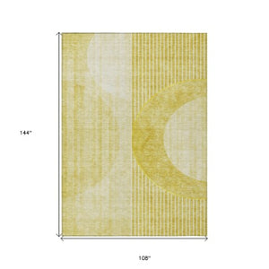 Homeroots 3' Stylish Denim Blue & Sky Blue Geometric Washable Indoor Outdoor Area Rug For Versatile Spaces 9' X 12' Polyester 581207