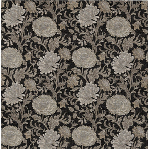 Homeroots 3' Artichoke Green And Gray Floral Washable Area Rug For Indoor And Outdoor Spaces, Durable Design 8' X 10' Polyester 581218