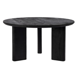 Butler Specialty Jenni Round Mango Wood Coffee Table With Chunky Legs – Modern Living Room Focal Point, Durable Design Black Mango Solids 5812295-butler