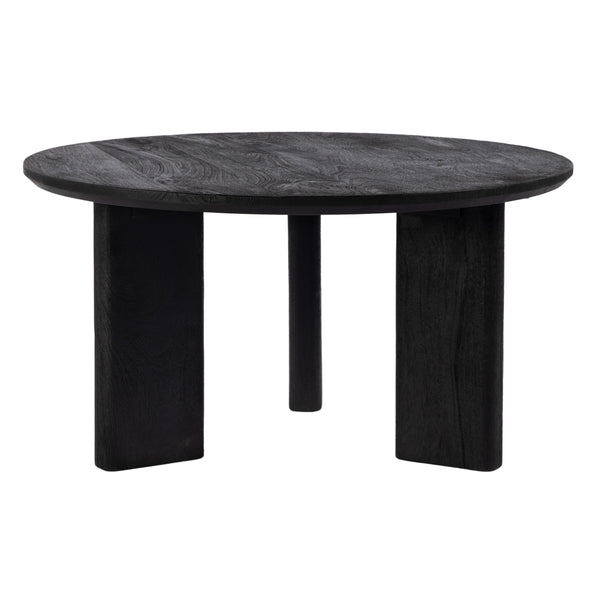 Butler Specialty Jenni Round Mango Wood Coffee Table With Chunky Legs – Modern Living Room Focal Point, Durable Design Black Mango Solids 5812295-butler