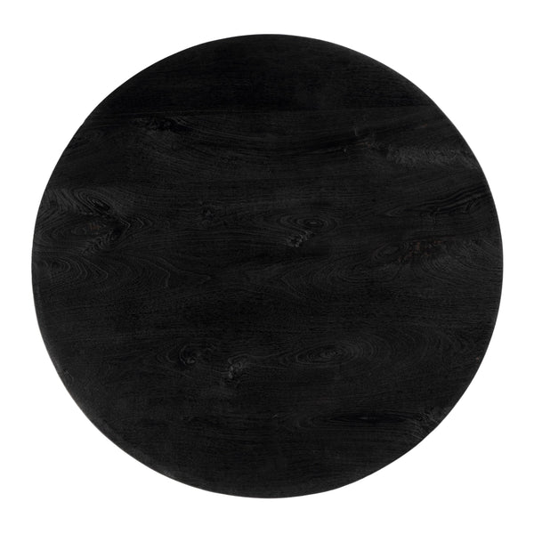 Butler Specialty Jenni Round Mango Wood Coffee Table With Chunky Legs – Modern Living Room Focal Point, Durable Design Black Mango Solids 5812295-butler