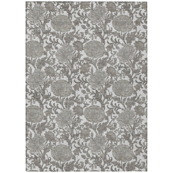HomeRoots 9' Elegant Floral Washable Area Rug for Indoor and Outdoor Spaces - Durable and Easy to Clean 9' X 12' 581243