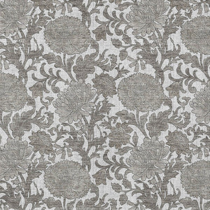 Homeroots 3' Artichoke Green And Gray Floral Washable Area Rug For Indoor And Outdoor Spaces, Durable Design 9' X 12' Polyester 581243