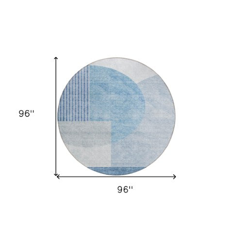 Homeroots 3' Brown Beige Ivory Geometric Indoor Outdoor Area Rug – Durable, Washable, Stylish For Any Space 8' Round Polyester 581265