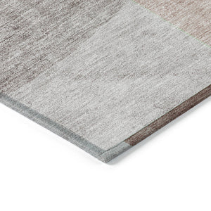 Homeroots 3' Brown Beige Ivory Geometric Indoor Outdoor Area Rug – Durable, Washable, Stylish For Any Space 9' X 12' Polyester 581273