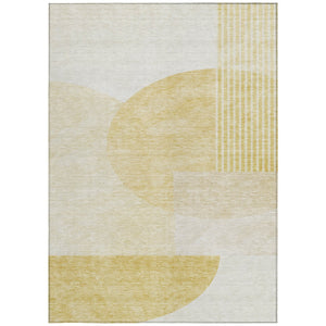 Homeroots 3' Brown Beige Ivory Geometric Indoor Outdoor Area Rug – Durable, Washable, Stylish For Any Space 3' X 5' Polyester 581281