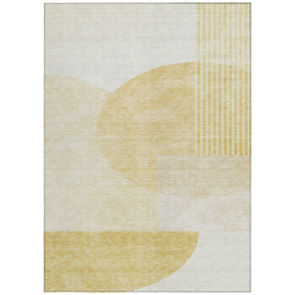 Homeroots 3' Brown Beige Ivory Geometric Indoor Outdoor Area Rug – Durable, Washable, Stylish For Any Space 3' X 5' Polyester 581281