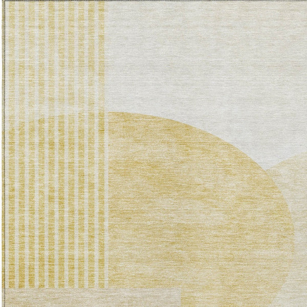 Homeroots 3' Brown Beige Ivory Geometric Indoor Outdoor Area Rug – Durable, Washable, Stylish For Any Space 3' X 5' Polyester 581281
