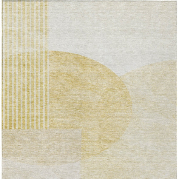 Homeroots 3' Brown Beige Ivory Geometric Indoor Outdoor Area Rug – Durable, Washable, Stylish For Any Space 5' X 8' Polyester 581282