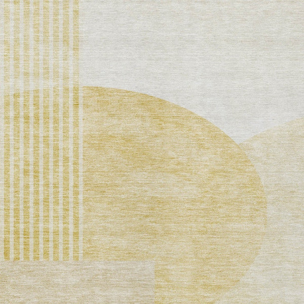 Homeroots 3' Brown Beige Ivory Geometric Indoor Outdoor Area Rug – Durable, Washable, Stylish For Any Space 5' X 8' Polyester 581282