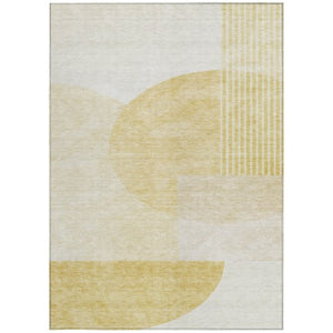 Homeroots 3' Brown Beige Ivory Geometric Indoor Outdoor Area Rug – Durable, Washable, Stylish For Any Space 8' X 10' Polyester 581284