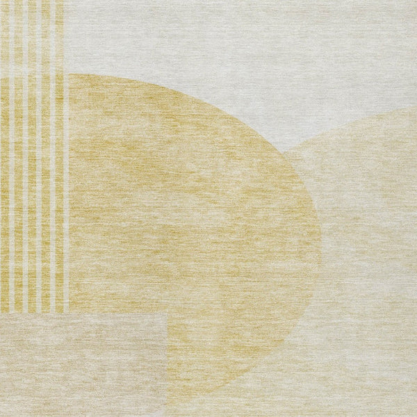 Homeroots 3' Brown Beige Ivory Geometric Indoor Outdoor Area Rug – Durable, Washable, Stylish For Any Space 9' X 12' Polyester 581285