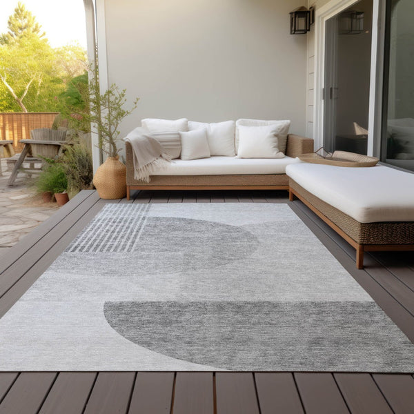 Homeroots 3' Brown Beige Ivory Geometric Indoor Outdoor Area Rug – Durable, Washable, Stylish For Any Space 3' X 5' Polyester 581287