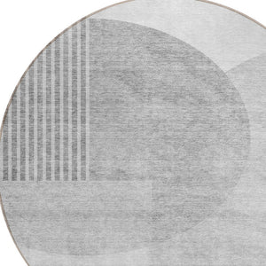 Homeroots 3' Brown Beige Ivory Geometric Indoor Outdoor Area Rug – Durable, Washable, Stylish For Any Space 8' Round Polyester 581289