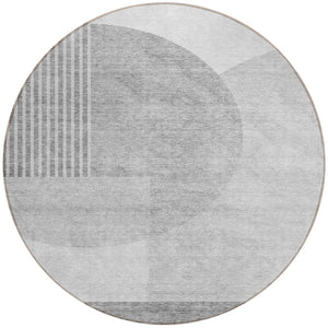 Homeroots 3' Brown Beige Ivory Geometric Indoor Outdoor Area Rug – Durable, Washable, Stylish For Any Space 8' Round Polyester 581289