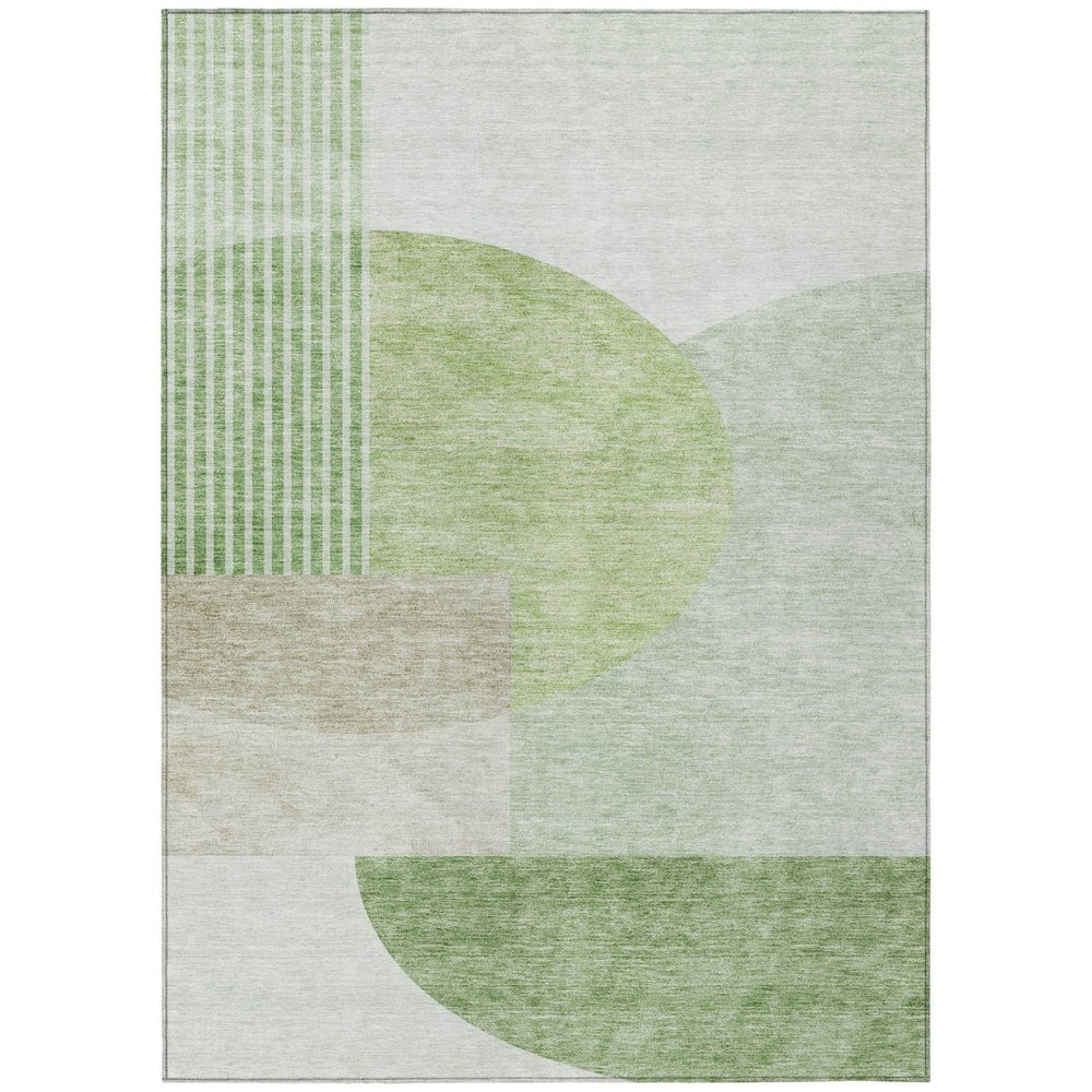 HomeRoots 9' Geometric Olive and Artichoke Green Area Rug – Durable, Washable for Indoor and Outdoor Use! 9' X 12' 581297