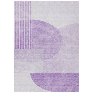 HomeRoots 5' Purple and Lavender Geometric Area Rug – Stylish, Washable Indoor/Outdoor Design for Modern Spaces 8' X 10' 581302