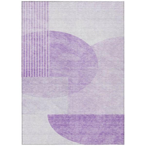 HomeRoots 5' Purple and Lavender Geometric Area Rug – Stylish, Washable Indoor/Outdoor Design for Modern Spaces 10' X 14' 581304