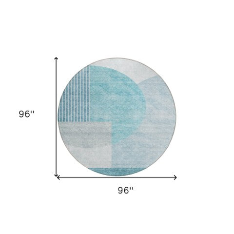 Homeroots 3' Brown Beige Ivory Geometric Indoor Outdoor Area Rug – Durable, Washable, Stylish For Any Space 8' Round Polyester 581307