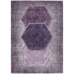 HomeRoots 9' Modern Geometric Area Rug in Eggplant Purple & Lavender - Durable, Washable for Indoor Outdoor Use 9' X 12' 581315