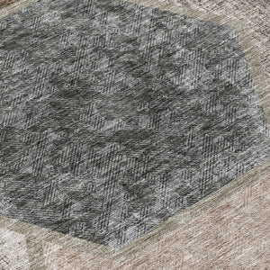 Homeroots 3' Eggplant Purple & Lavender Geometric Washable Indoor-outdoor Area Rug For Stylish Spaces 8' Round Polyester 581319