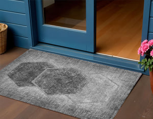 Homeroots 3' Eggplant Purple & Lavender Geometric Washable Indoor-outdoor Area Rug For Stylish Spaces 3' X 5' Polyester 581323